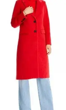 Bloomingdale’s  Two Button Long Coat in Red, Size S, New w/Tag $178