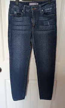 JUST USA Jeans Mid Rise Distressed Skinny W27 Medium Wash