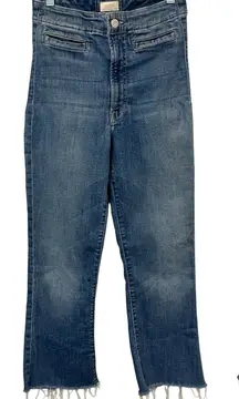 Mother Laced Hustler Ankle Jeans One Smart Cookie Wash Boho Coastal Cowgirl 26