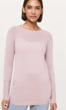 Lululemon Unity Drop Back Long Sleeve Sweater Cashmere Blend‎ Dusty Rose Size 6