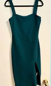 Teal Strappy Midi Dress with Thigh Slit (NWOT)