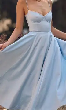 HOUSE OF CB XL A-C 'Mademoiselle' Cinderella Blue Tulle‎ Midi Dress NWOT