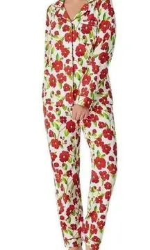 Bedhead PJs  Long Sleeve Classic PJ Set Red Camellia Womens Size Medium