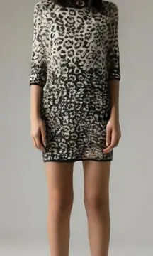 Animal print sweater dress American Living • leopard • black and white • sweater