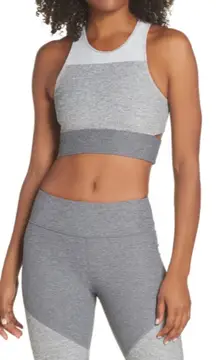 NWT Tri Tone Slashback Crop In Gray