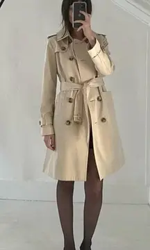 Double Breasted Trench Coat Size PXS Cream