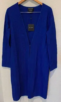 ST. JOHN COLLECTION  Architectural Ottoman Knit Jacket  in Vivid Blue (6)