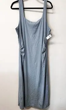 Old Navy Maternity Fitted Sleeveless Ribbed Square-Neck Midi Dress Blue XXL NWT