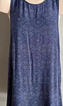 Roxy Navy Sleeveless Mandala bandana Print Tank Dress – Size Small boho surf