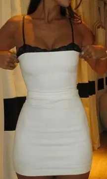 Zara Dress lace mini fitted white wedding party coctail evening bodycon