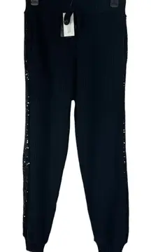 INC International Concepts X-Large Sweater Joggers Pants Sequins Stretch Black