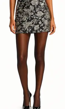 Steve Madden Black Floral Brocade Mini Skirt Size 4