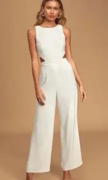 Lulus Lulu’s white cutout jumpsuit size Small NWT