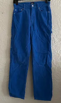 Urban Outfitters BDG Bold Blue Slim Straight Utility Carpenter Cargo Pants 25