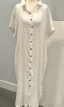 White Button-Down Shirt Dress