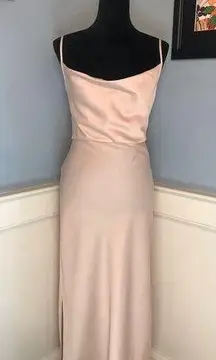 BHLDN Sachin + Babi Anthropologie Cali Satin Cowl-Neck Midi Slip Dress Sz 12