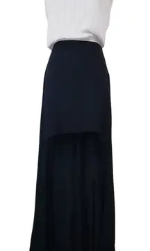 Maje Color Block Hi-Low Maxi Dress Sleeveless Open Low Back
