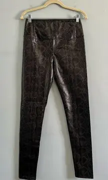 7 For All Mankind Snakeskin Faux Leather Leggings