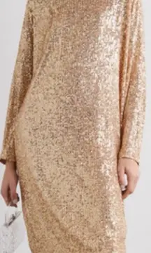 In the Mood for Love Elisa Sequin Midi Dress Gold size XS