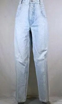 Vintage 80s  Light Wash High Rise Tapered Mom Jeans~32~USA