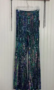 NWT Alix NYC High Waisted Sequin Kimmel Pants Size S Aurora