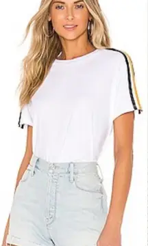 n:Philanthropy‎ Verbena Stripe Shoulder T-Shirt in White Size US Medium