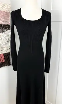 Everlane Ribbed Midi Dress Black Sz XS