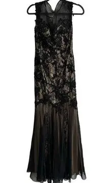 Aspeed Lace Formal Beaded Long Tulle Dress Size S