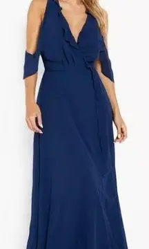 Boohoo Chiffon Frill Wrap Maxi Dress