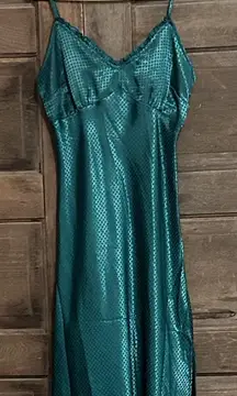 Japna Slip Midi Dress Dark Green Side Slip Size Medium Sexy cocktail