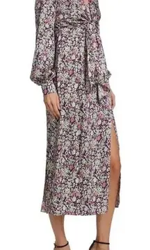 NWT Cinq a Sept Quin Floral Tie Midi Dress 