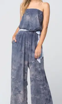 Just Float Strapless Tie Dye Jumpsuit