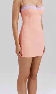 House of CB Size S  A-C  'Harper' Sorbet Lace Trimmed Mini Dress NWOT Size S