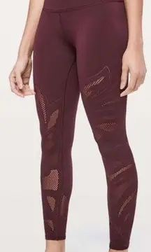 lululemon reveal mesh cutout dark adobe leggings