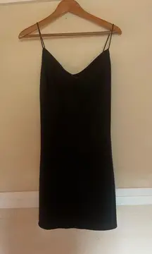 ALICE + OLIVIA Harmony Satin Slip Dress in Black Size 4 Mini COCKTAIL PARTY