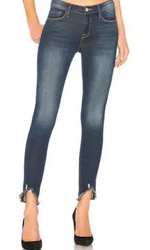 Frame Denim Le Skinny De Jeanne Frayed Triangle-Hem Jeans Size 25