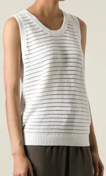 J Brand Open Knit Tank Top White Ivory M