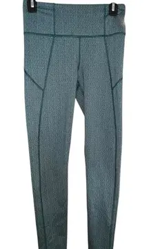 Under Armour Teal Patterned HeatGear Mid-Rise Ankle Leggings Women's Small