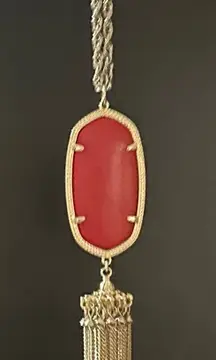Kendra Scott Rayne Elegant Gold and Red Pendant Necklace