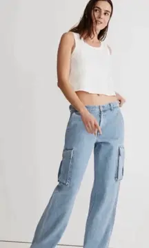 Madewell Women’s Low Slung Cargo Jeans Light Wash Size 30/10
