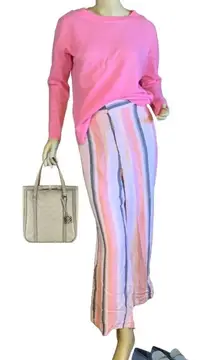 SAKS FIFTH AVENUE BUBBLE GUM PINK PURE CASHMERE KNIT PULL OVER SWEATER (S)