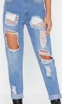 Girl Talk Distressed Mom Jeans