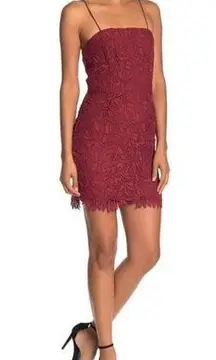 NSR Vivi‎ Lace Mini Dress in Red Sz S