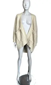 PPLA Tan Knit Open Front Long Sleeve Cardigan