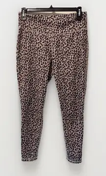 Crown & Ivy Athletic Leggings Brown Leopard Animal‎ Print Size Large