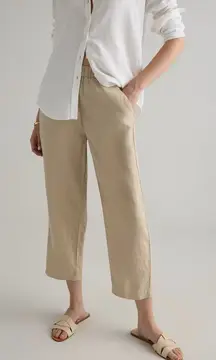 Quince Women’s 100% European Linen Wide Leg Pants in Driftwood Size M