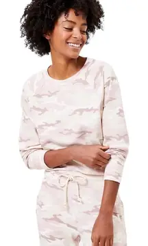 Lou & Grey Size XS Pink Camouflage Crewneck Sweatshirt