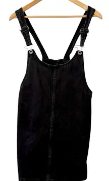 Jack Wills Black Denim Jumper Overall Mini Dress Size 6
