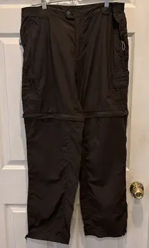 Columbia Titanium Brown Packable Omni‎ Dry Convertible Nylon Pants Women's Large
