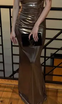 Windsor Gunmetal Metallic Maxi Dress – SIZE XS - Worn Once